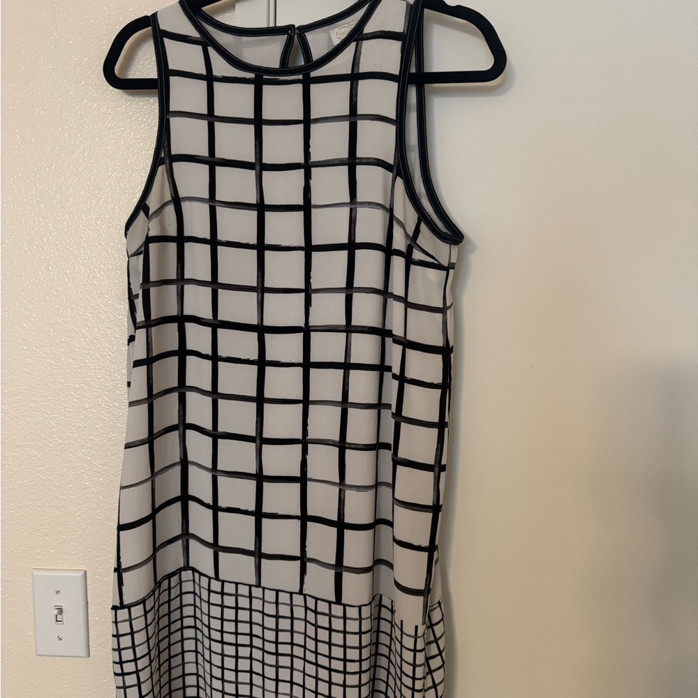 Mud Pie Black & White Grid Midi Dress